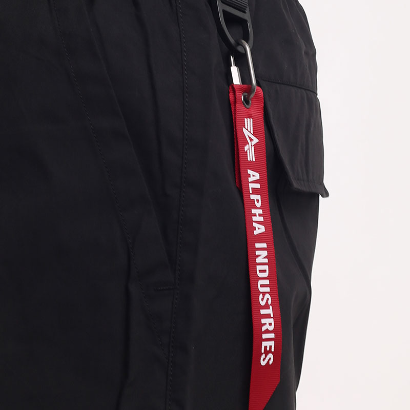 мужские черные шорты  Alpha Industries Belted Pull On Short MBB53002C1-black - цена, описание, фото 4